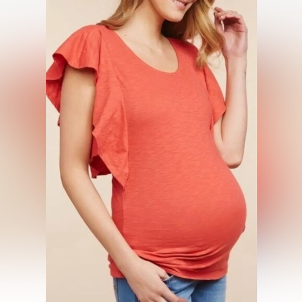 NWT Jessica Simpson Maternity Orange Open Back Top XS